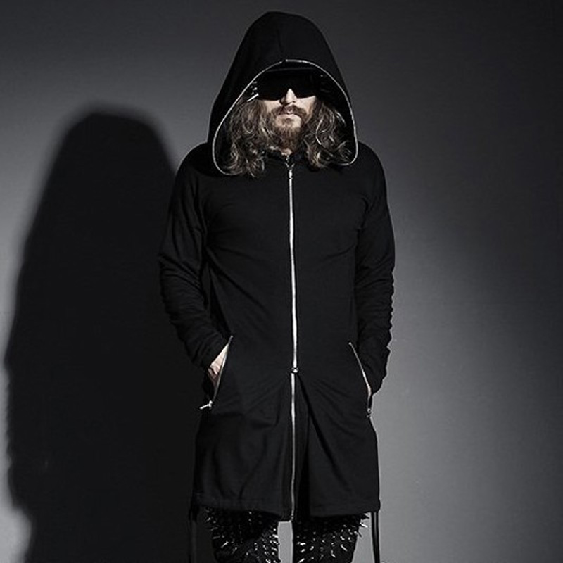 mens-streetwear-oversized-slim-with-a-big-hood-long-zipper-design ...